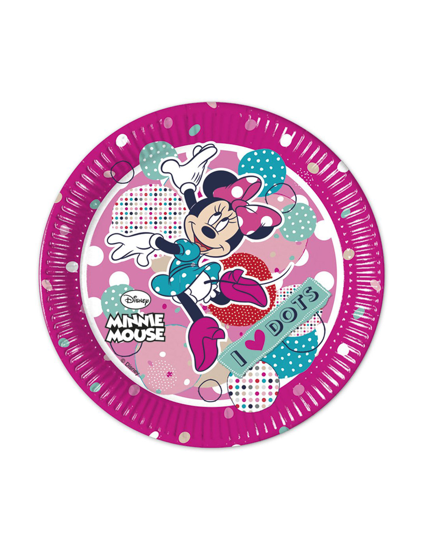 8 Petites assiettes en carton Minnie 20 cm