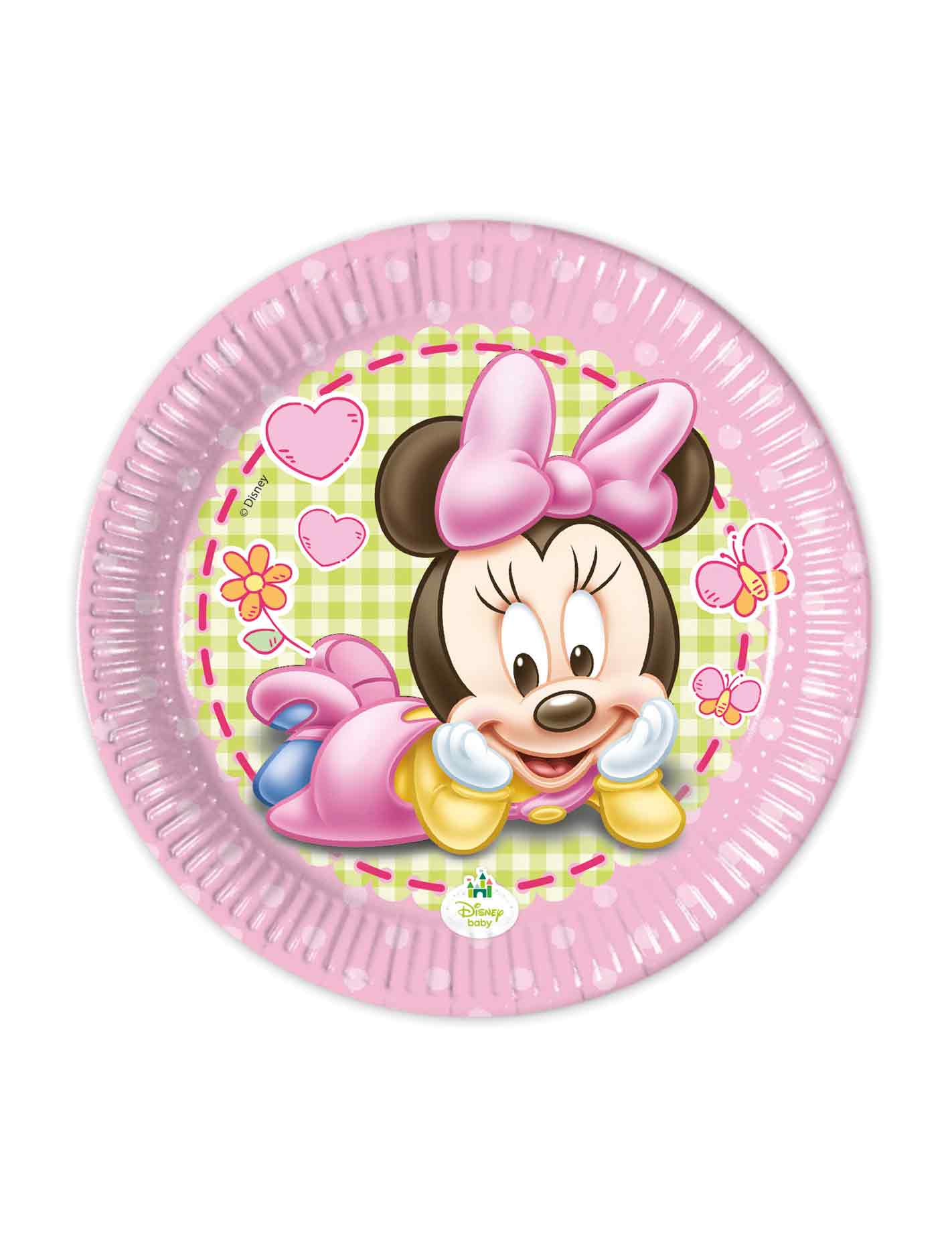 8 Petites assiettes Bébé Minnie  20 cm
