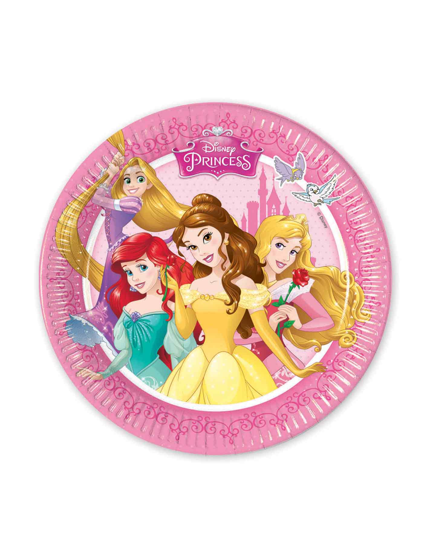 8 Petites assiettes en carton Princesses Disney  20 cm
