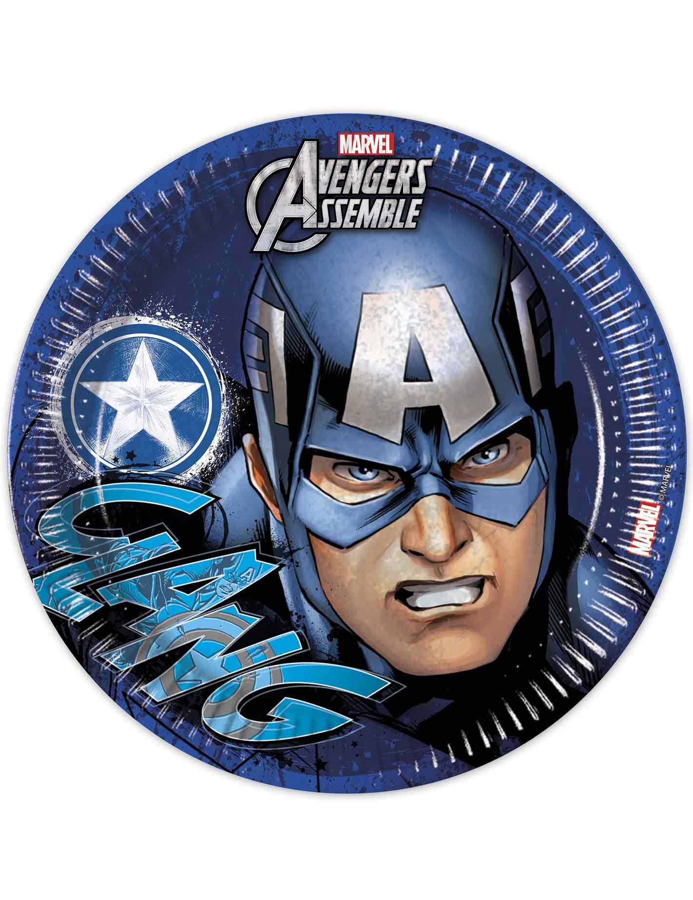 8 Assiettes bleues en carton Avengers 23 cm