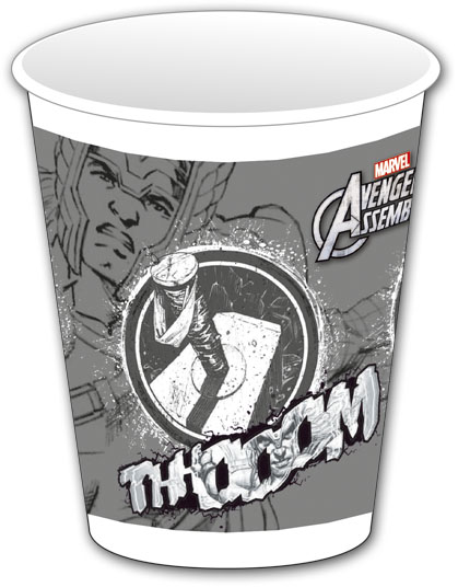 8 Gobelets plastique gris Avengers