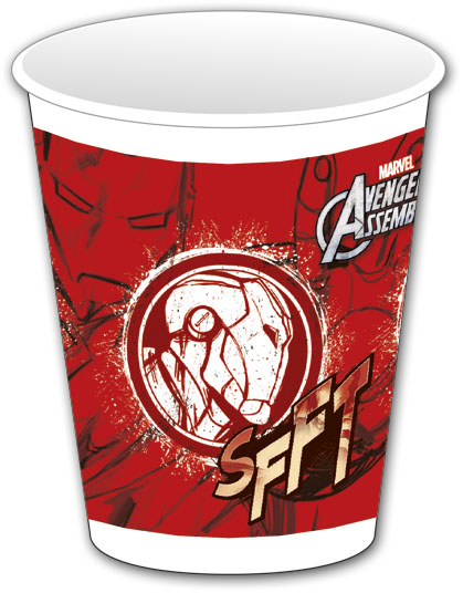 8 Gobelets en plastique rouge Avengers