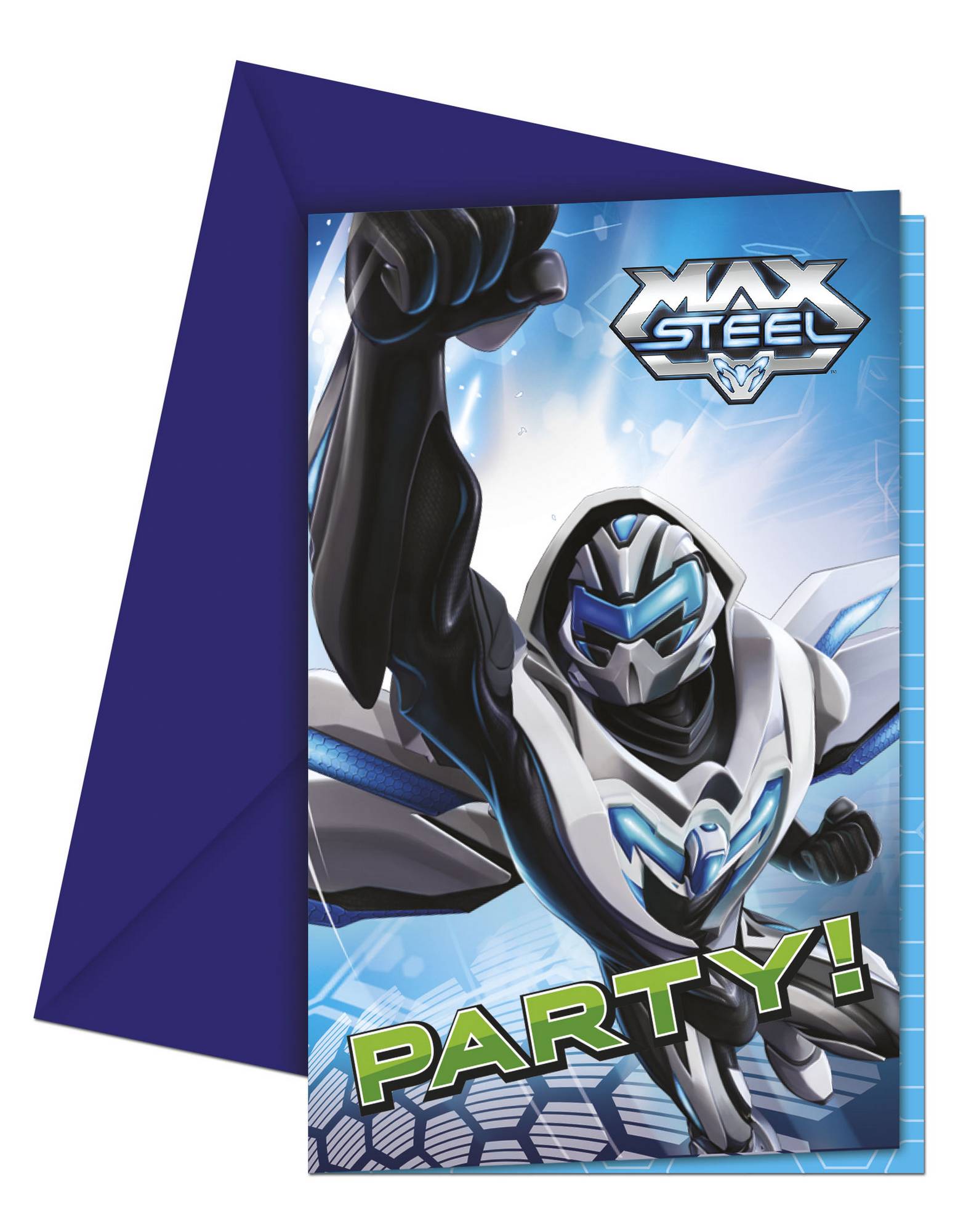 6 Cartes invitations Max Steel