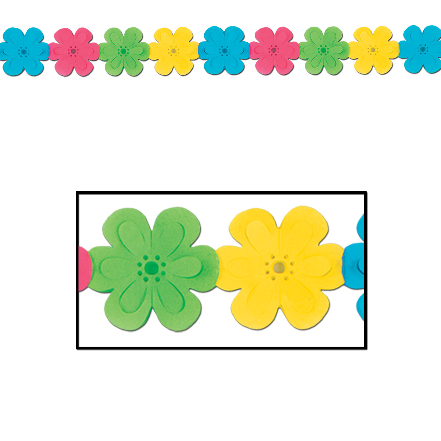 Guirlande en papier de fleurs 3,7 m