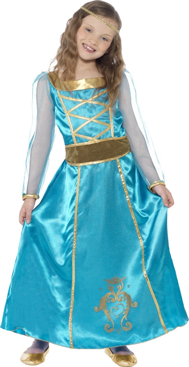 Déguisement princesse médiévale bleue