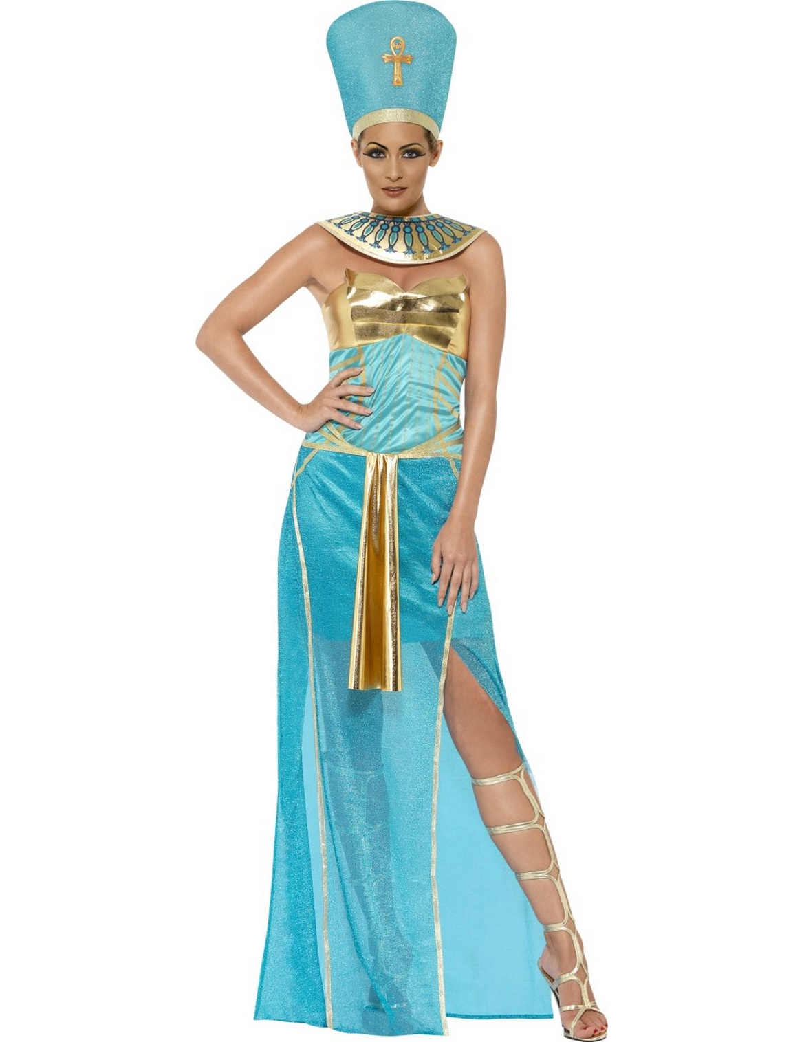 Déguisement reine égyptienne bleue femme