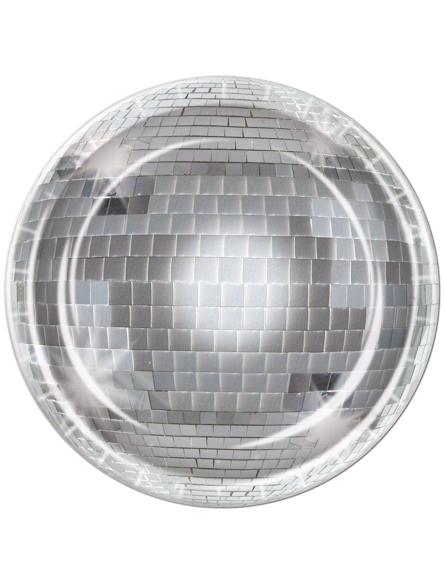 8 Assiettes en carton boule à facettes disco 23 cm