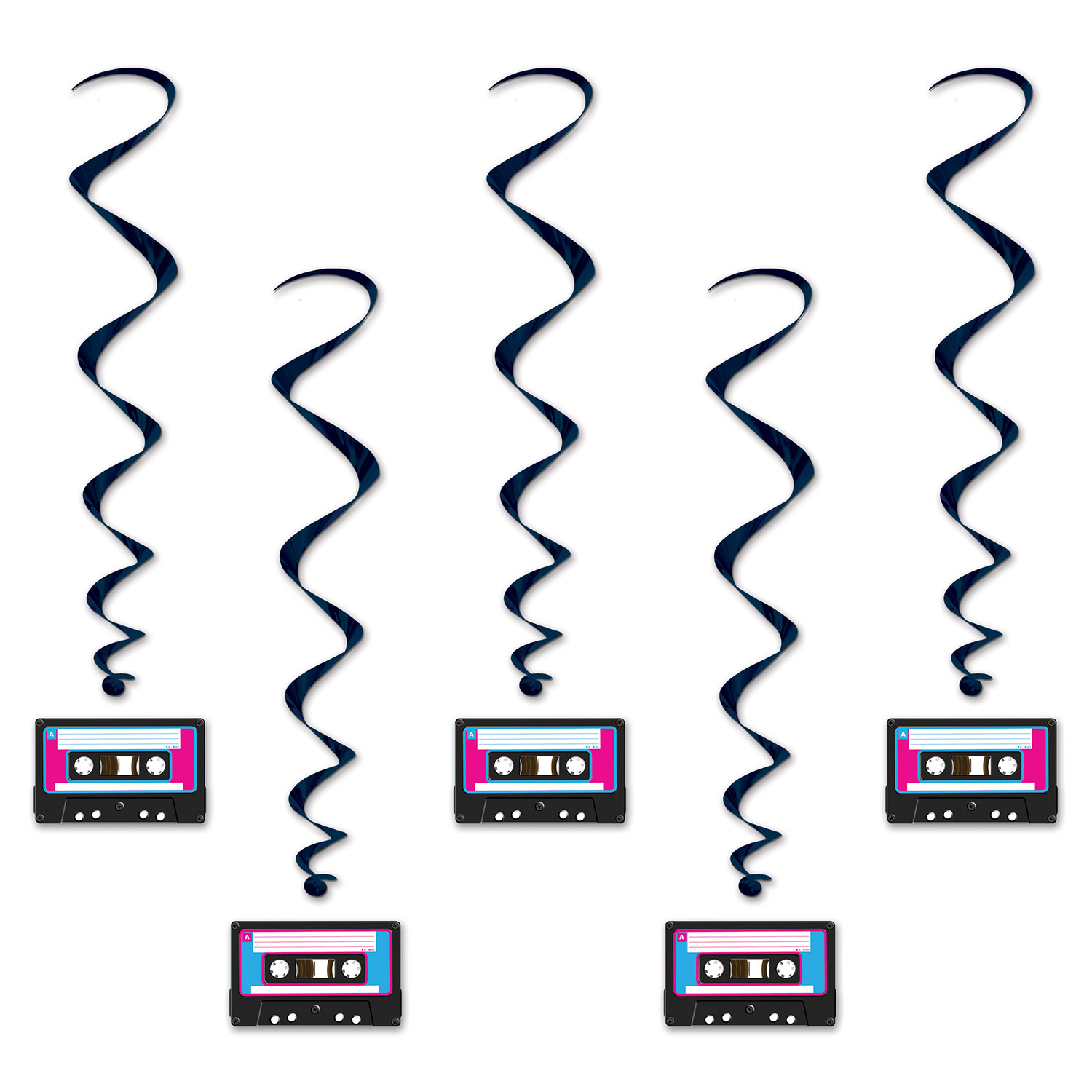 5 Décorations à suspendre Cassette années 80's