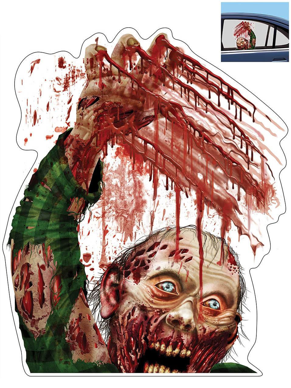 Décoration zombie pour fenêtre de voiture Halloween