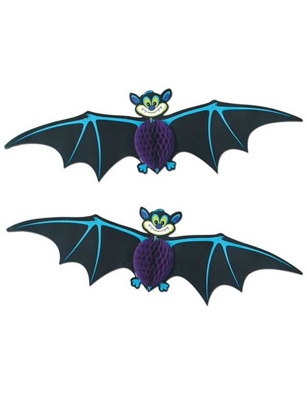 2 Décorations à suspendre chauve-souris Halloween