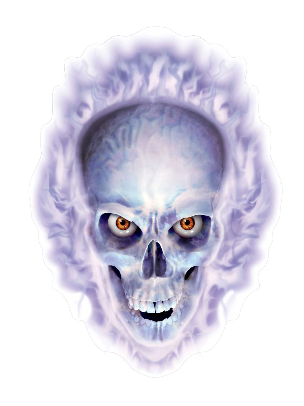 Autocollant crâne enflammé Halloween
