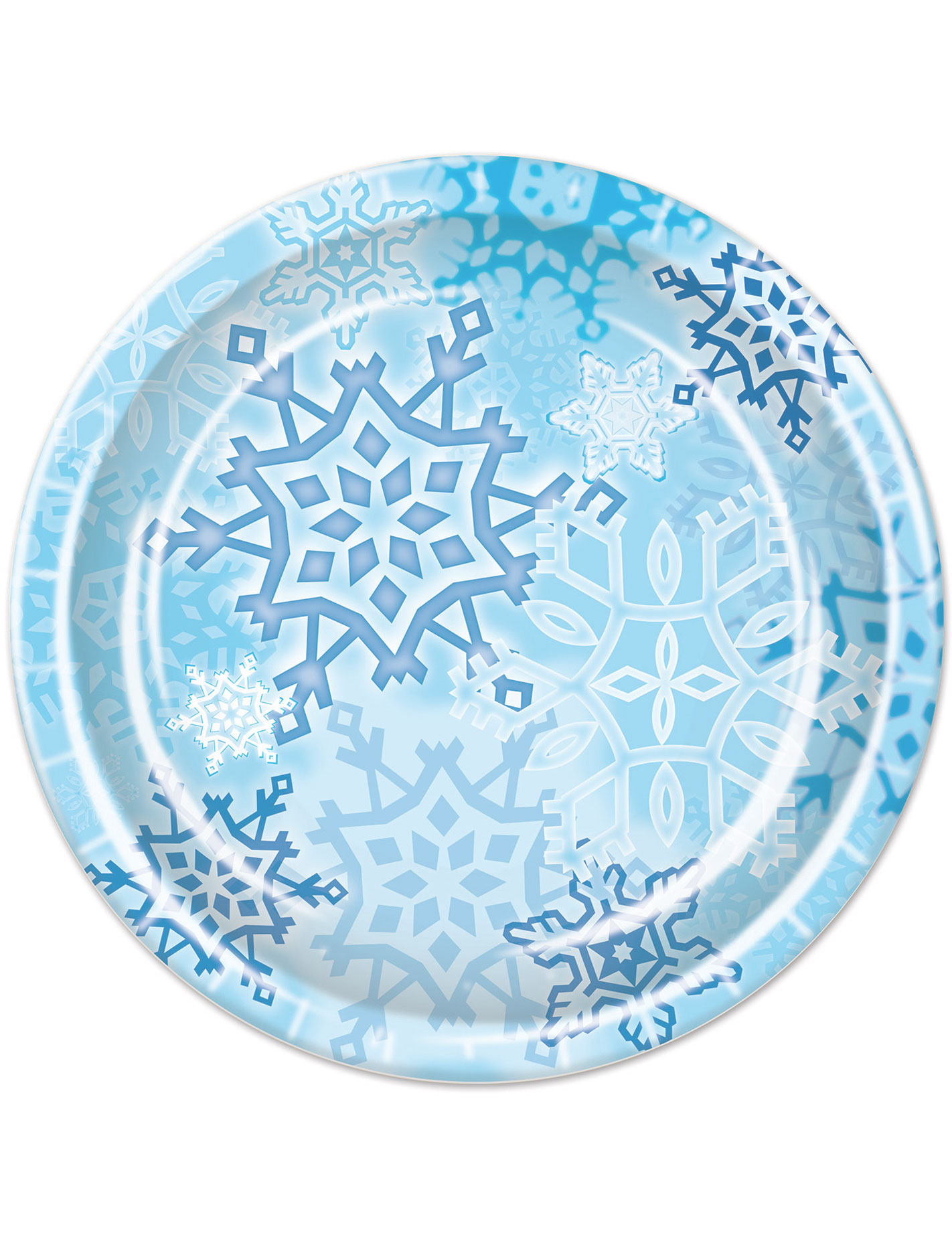 8 Assiettes en carton Flocons de neige 23 cm