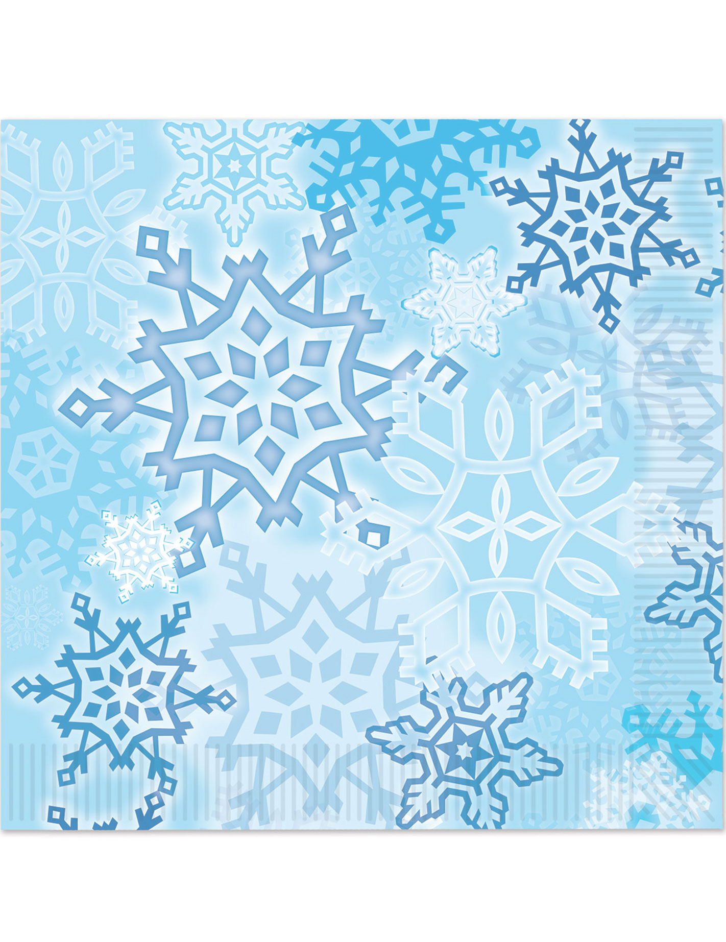16 Serviettes en papier Flocons de neige 33 x 33 cm