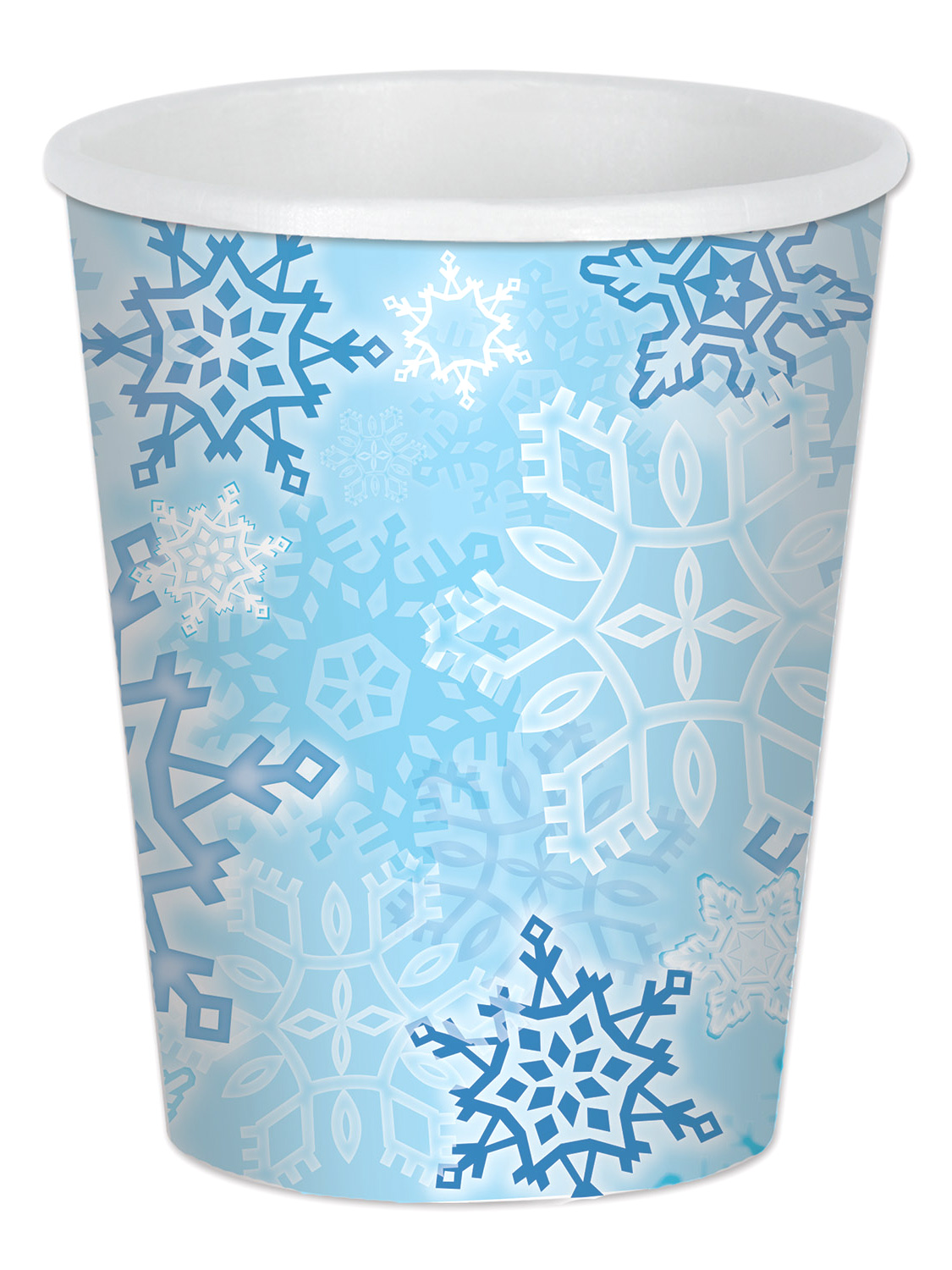 8 Gobelets carton Flocons de neige 25 cl