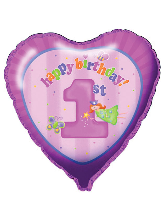 Ballon aluminium Fée 1er anniversaire 46 cm