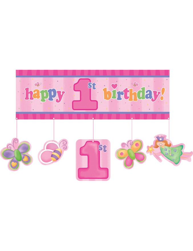 Bannière Fée 1er anniversaire 50 X 150 cm
