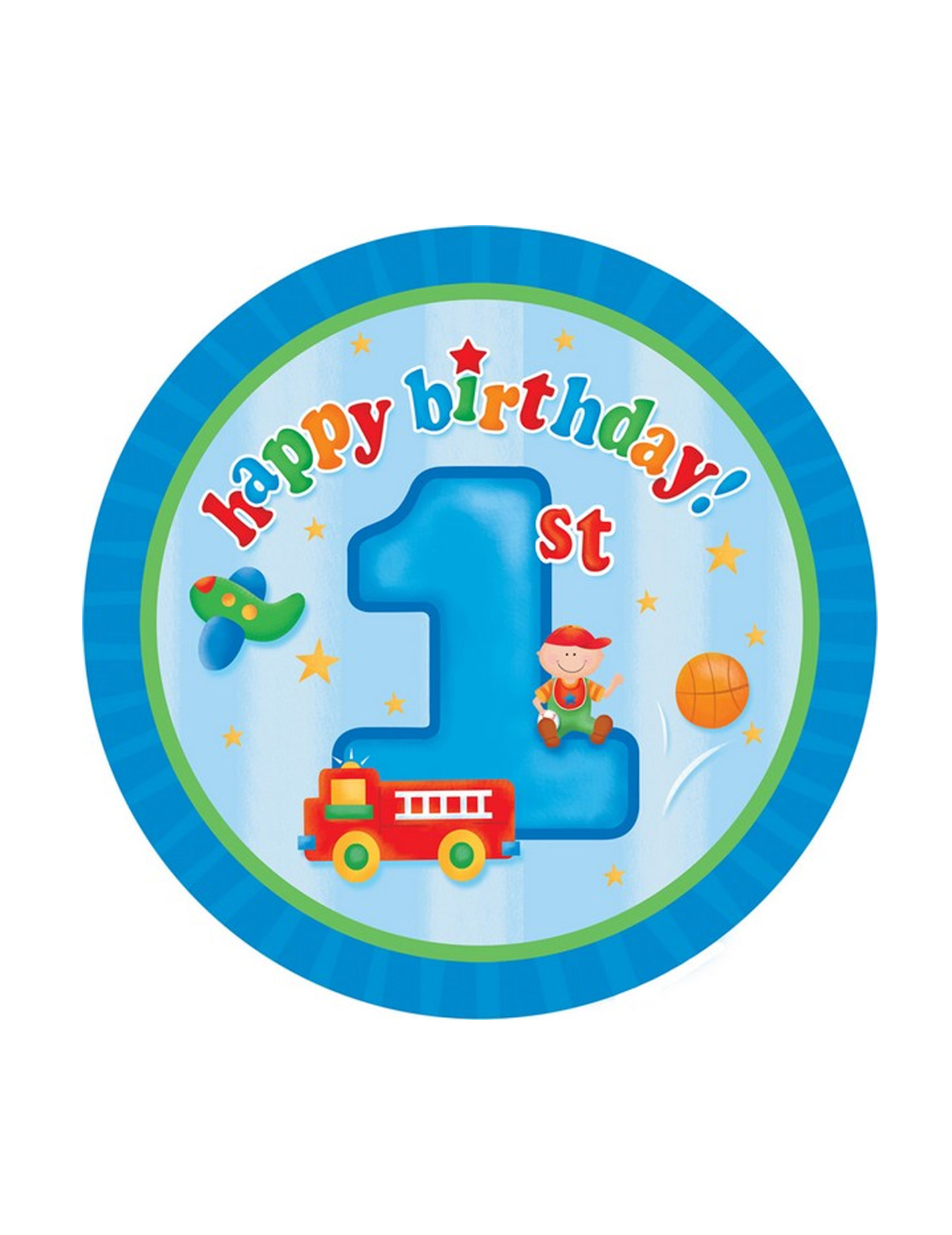 8 Assiettes Petit camion 1er anniversaire