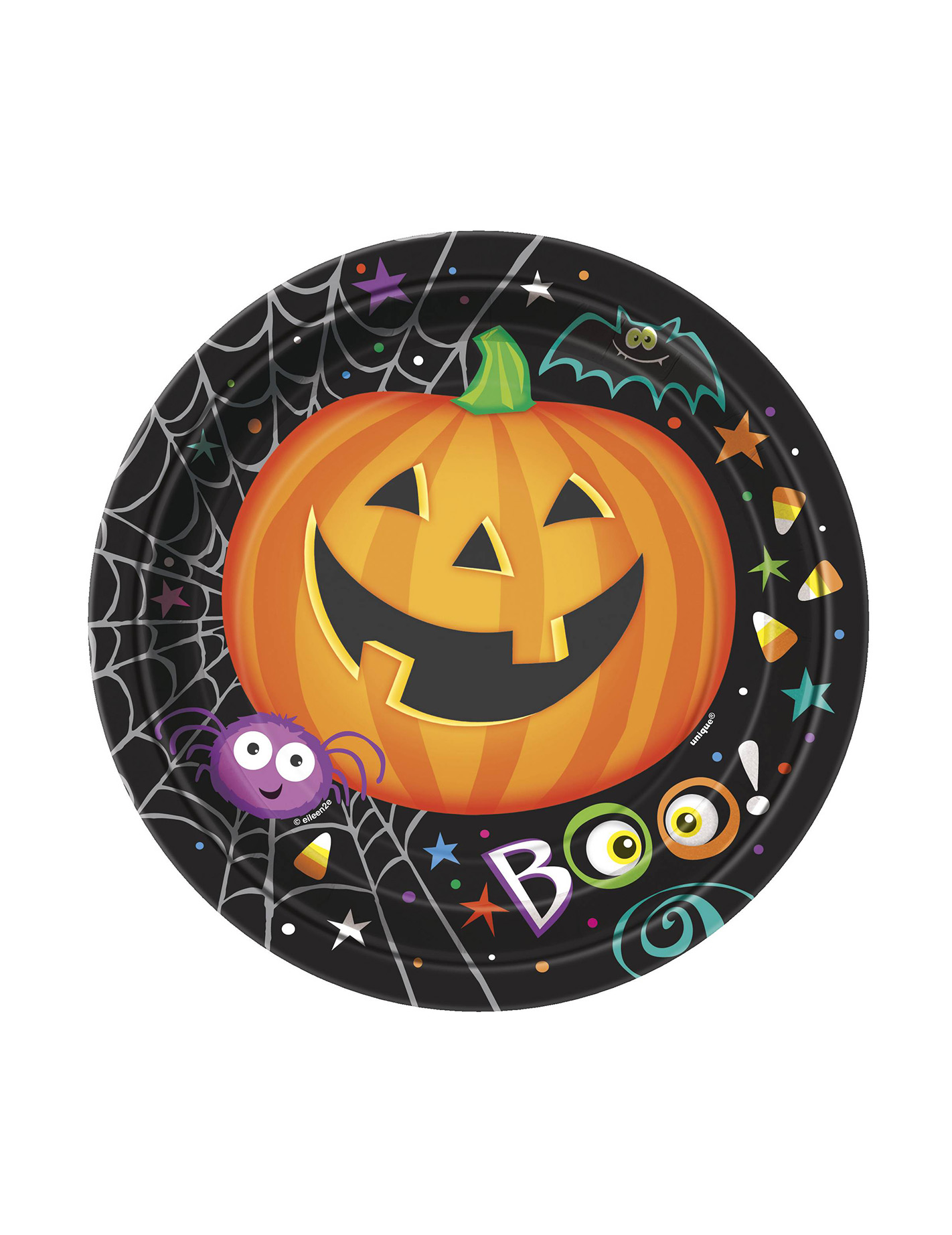 8 Petites assiettes en carton Petite Citrouille Halloween 18 cm