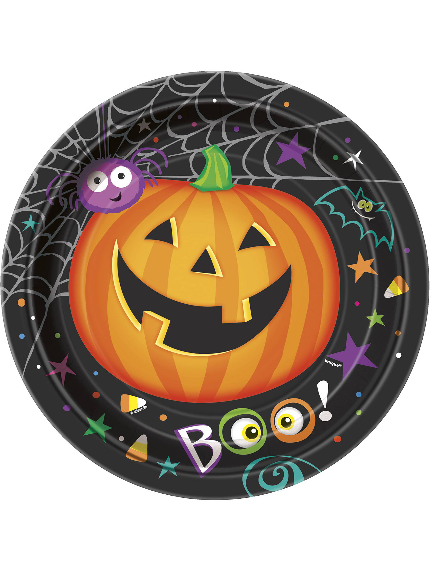 8 Assiettes en carton Petite Citrouille Halloween 23 cm