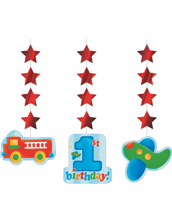 3 Décorations à suspendre Petit camion 1er anniversaire