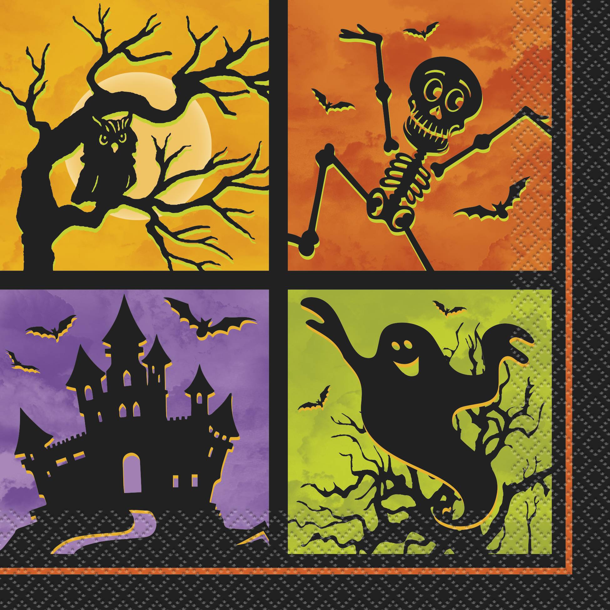 20 Serviettes en papier Nuit d'Halloween 33 x 33 cm