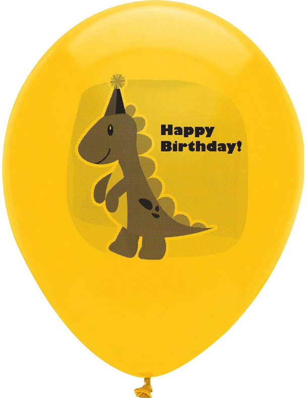 6 Ballons anniversaire Petits dinosaures 30 cm