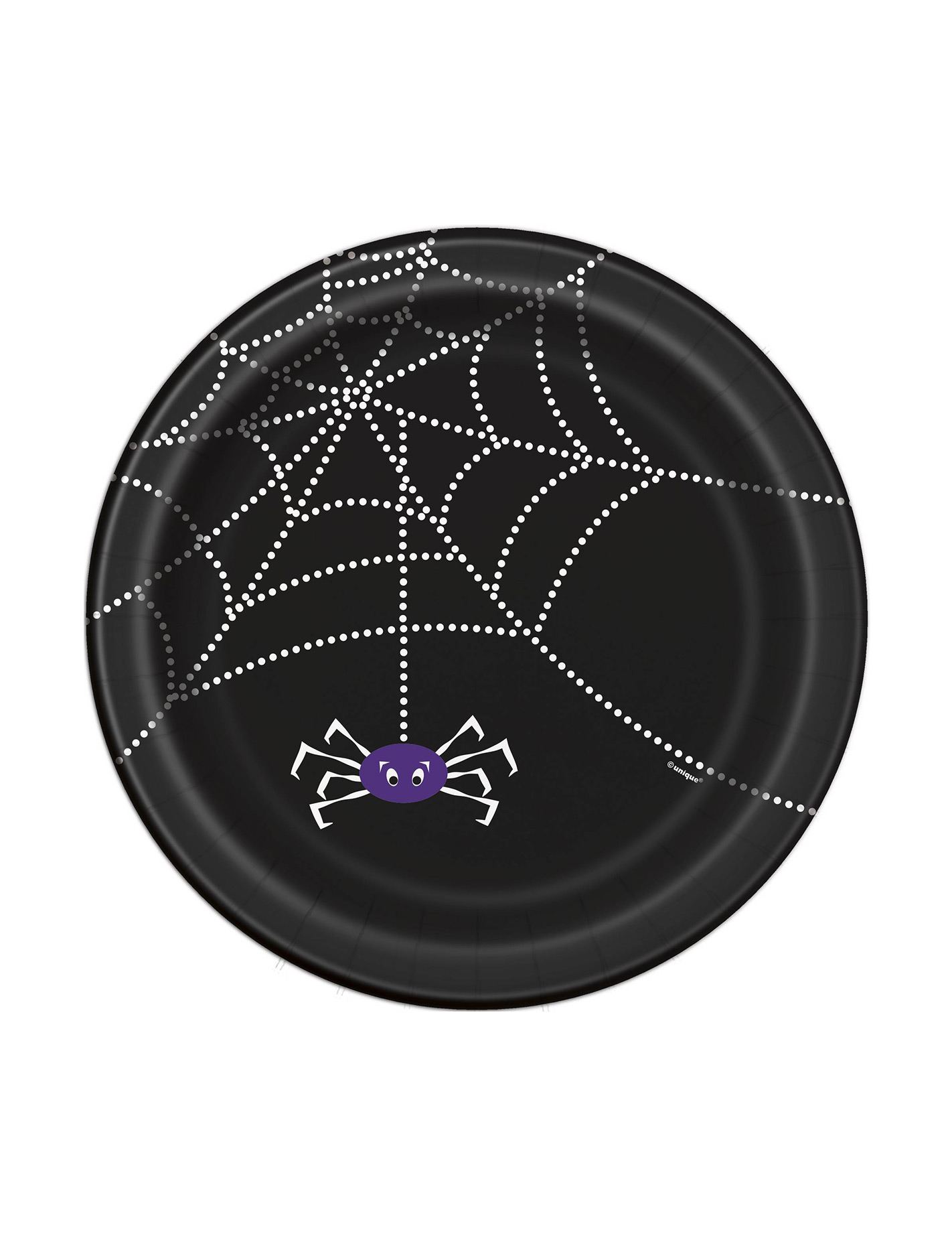 8 Petites assiettes en carton Toile d'araignée Halloween 18 cm
