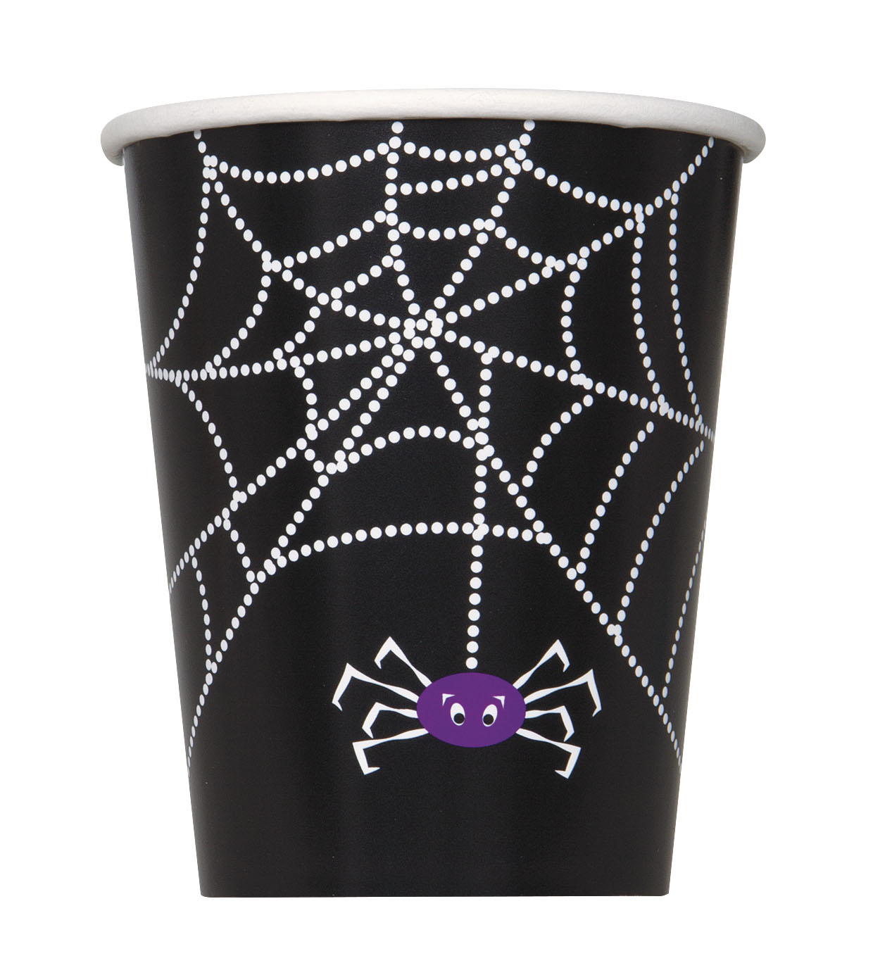 8 Gobelets en carton Toile d'araignée Halloween 255 ml