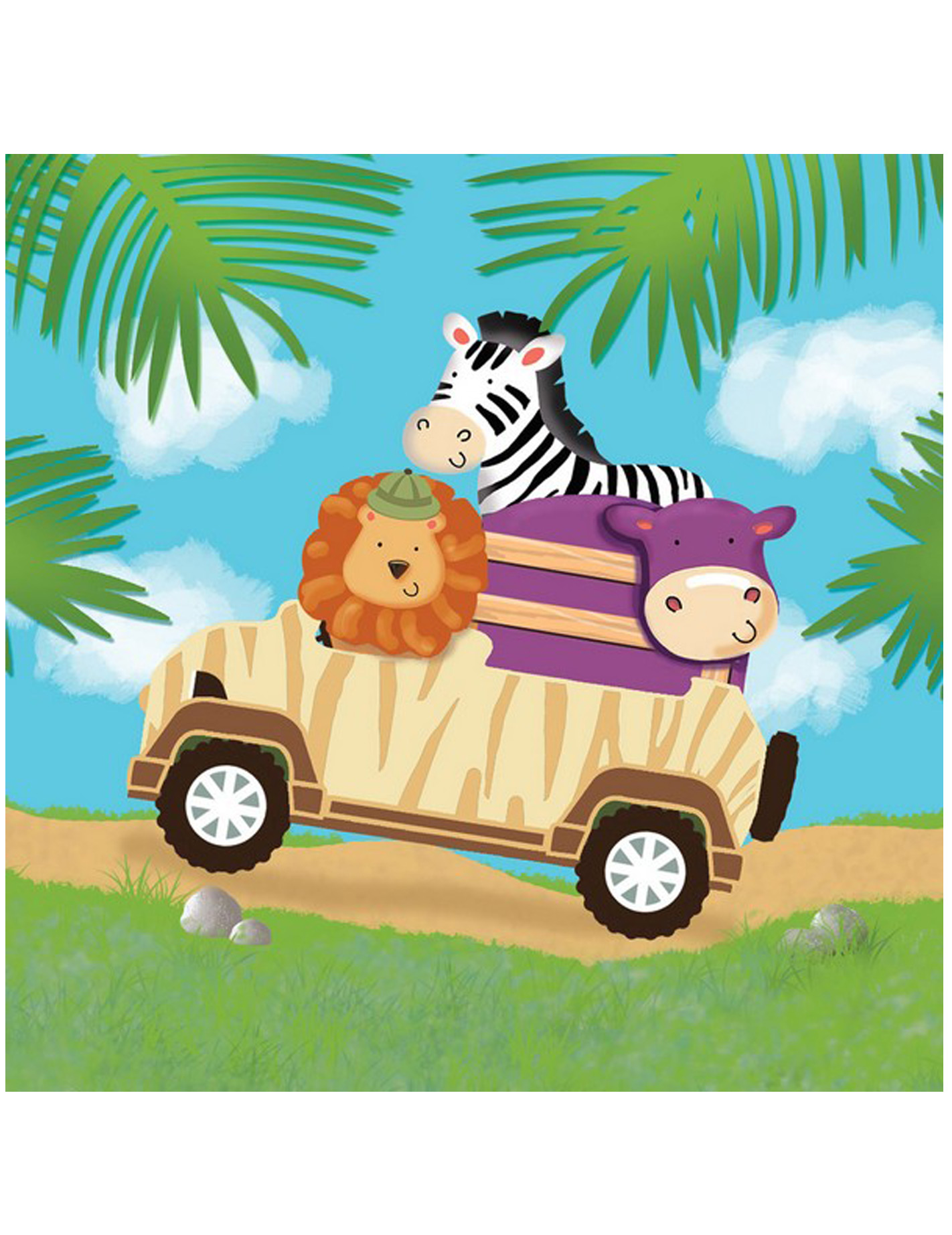 16 Serviettes en papier Safari Aventure 33 x 33 cm
