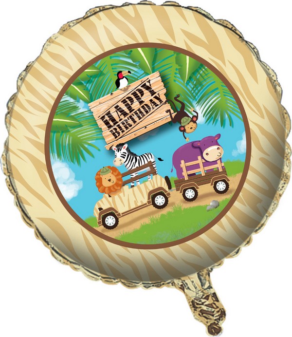 Ballon aluminium anniversaire Safari aventure 46 cm