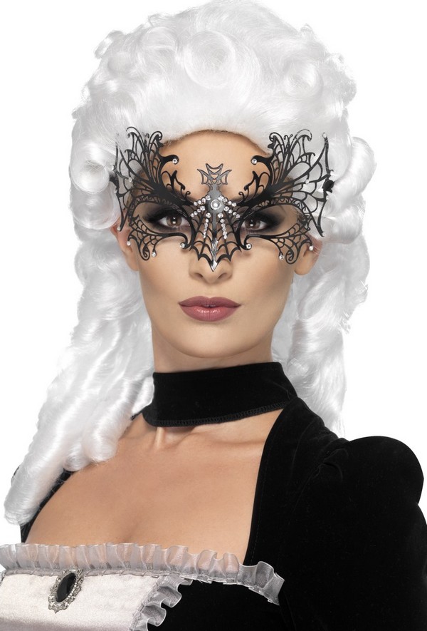 Masque toile araignée avec strass adulte Halloween