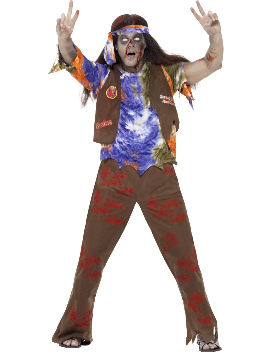 Déguisement zombie hippie homme Halloween