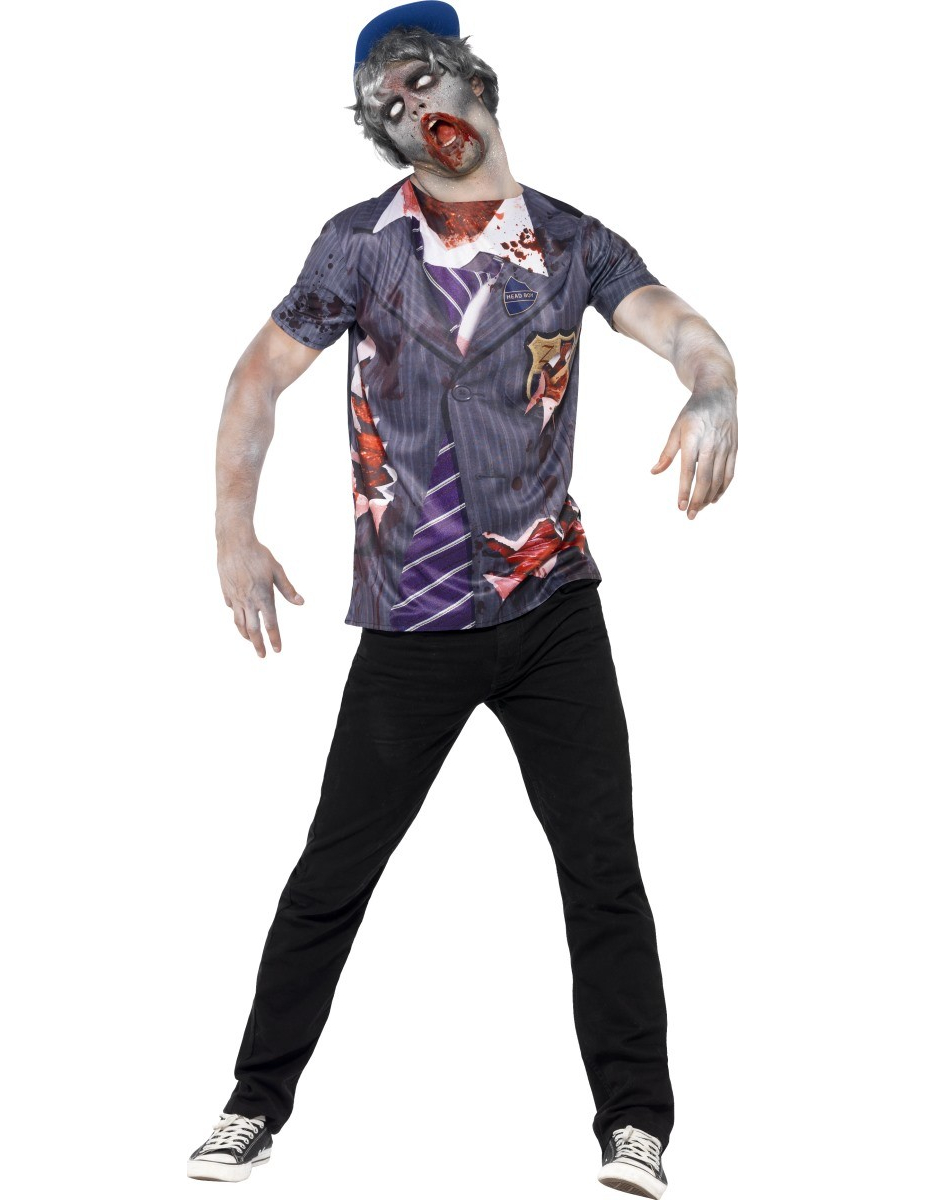 T-shirt zombie écolier homme Halloween