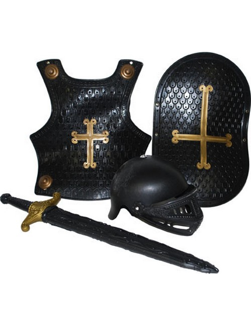 Kit chevalier noir enfant en plastique