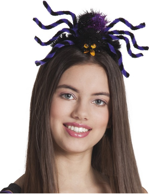 Serre-tête araignée violette adulte femme Halloween