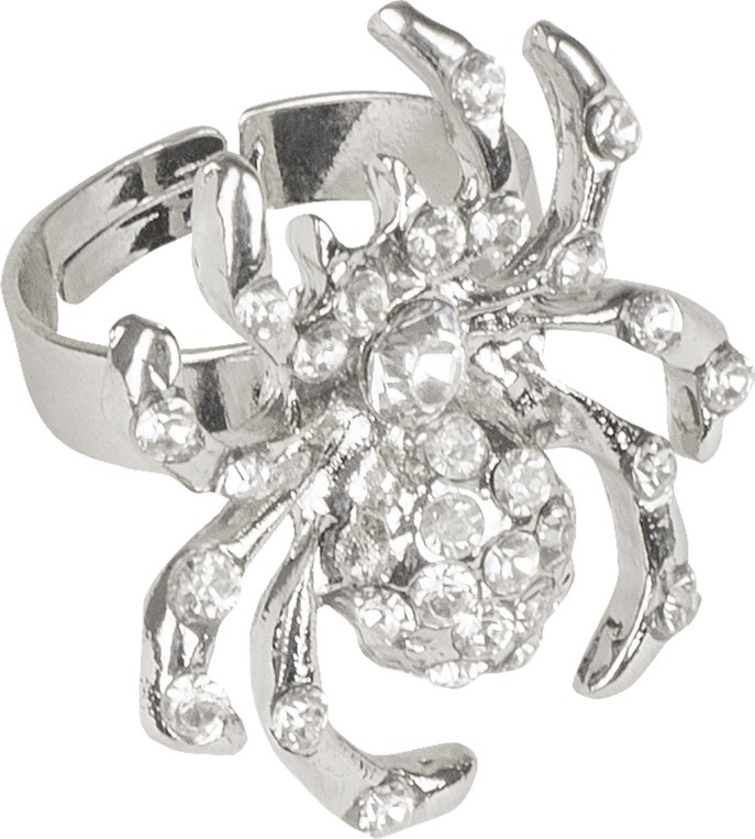 Bague argentée araignée femme Halloween