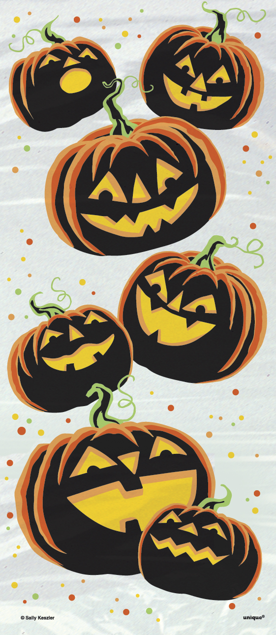 20 Sachets en plastique Citrouilles Diabolique Halloween 28 x 13 cm