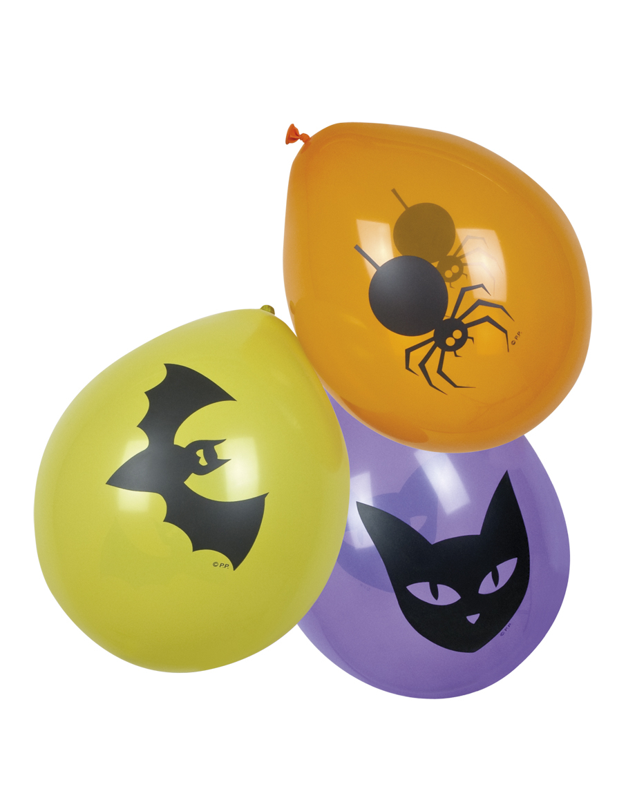 6 Ballons colorés Halloween