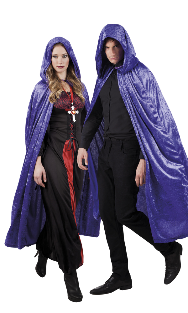 Cape violette aspect velours 170 cm adule Halloween