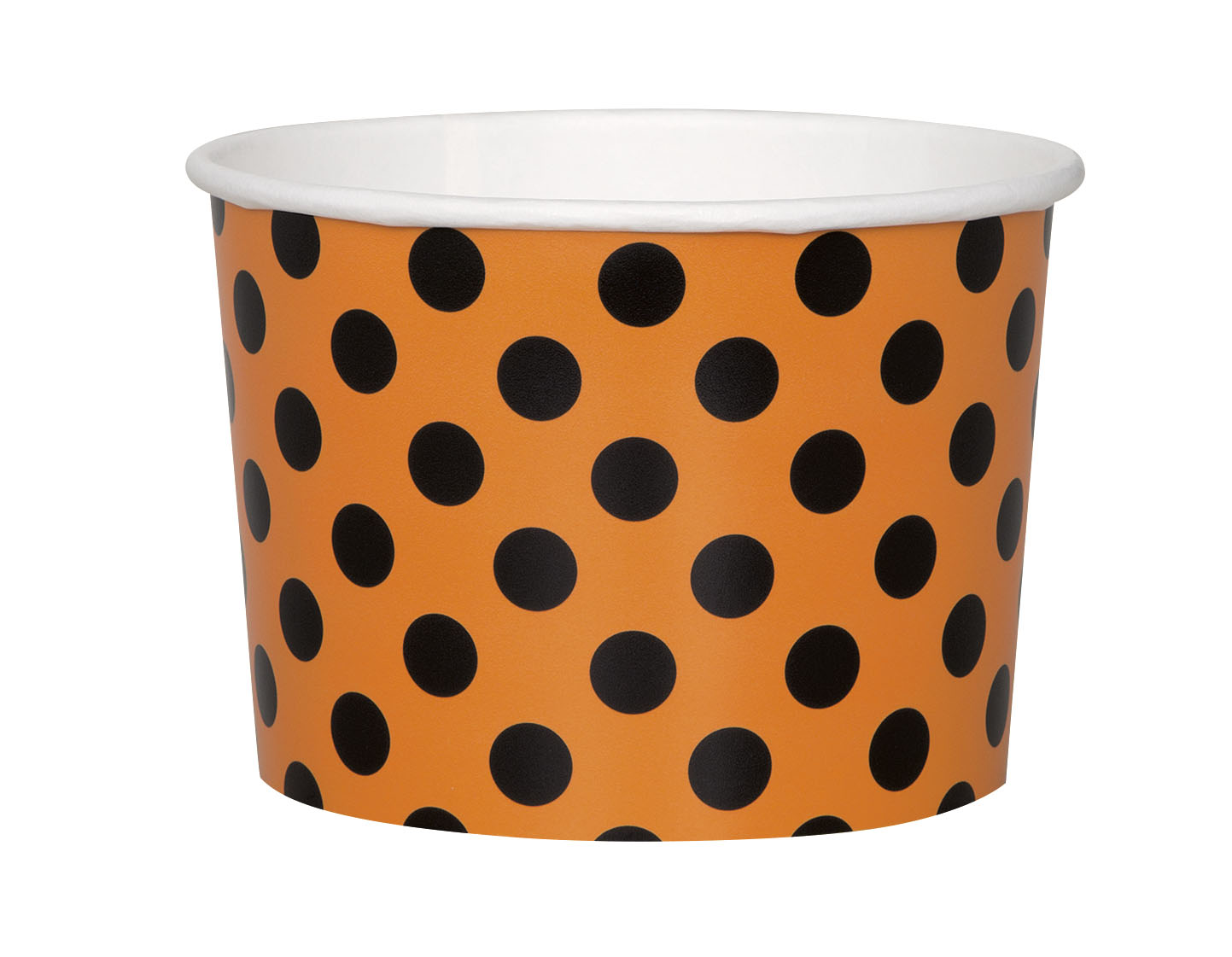 8 Coupelles en carton orange à pois noirs Halloween