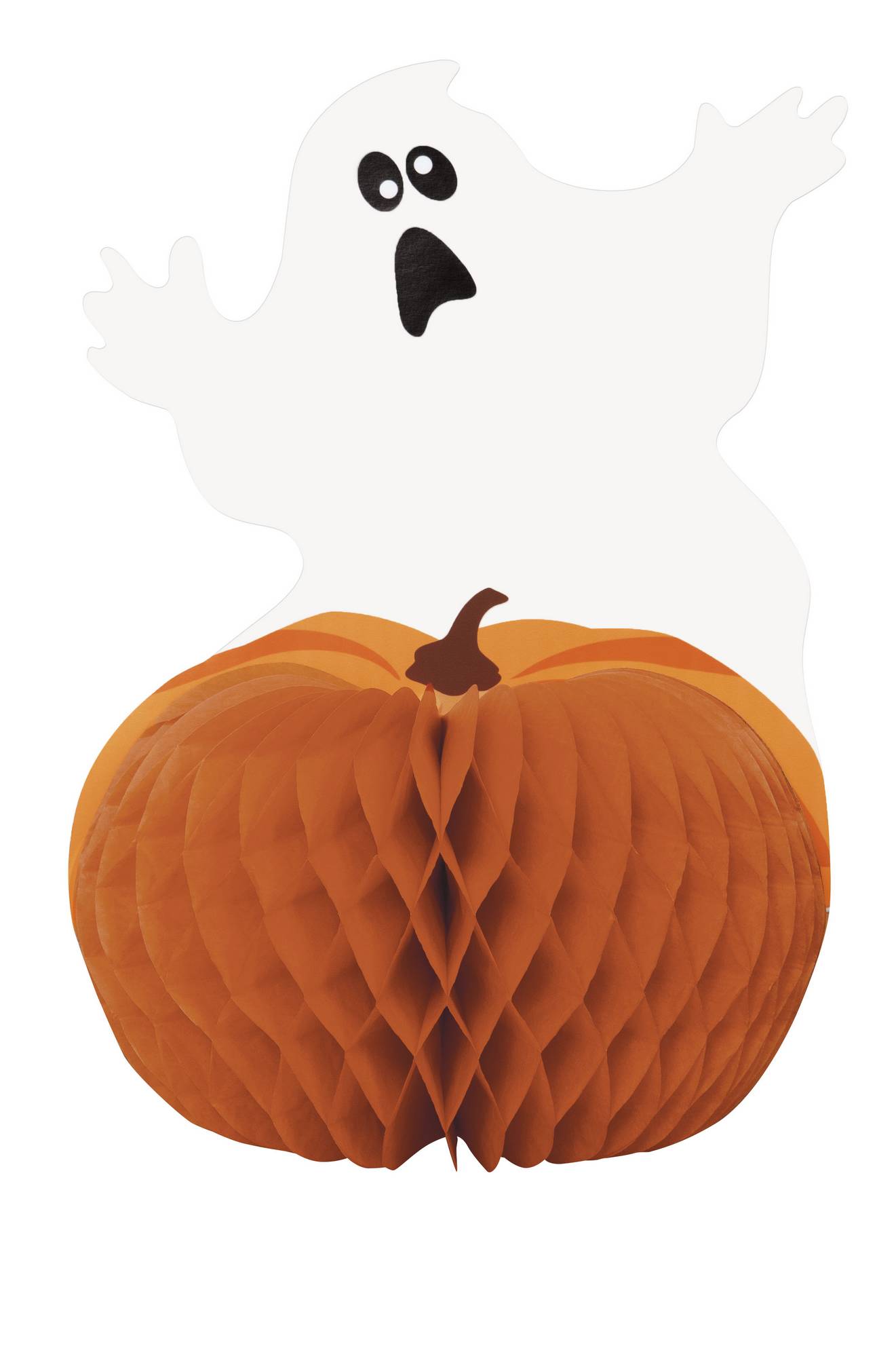 Centre de table Fantôme et Citrouille Halloween 28 cm