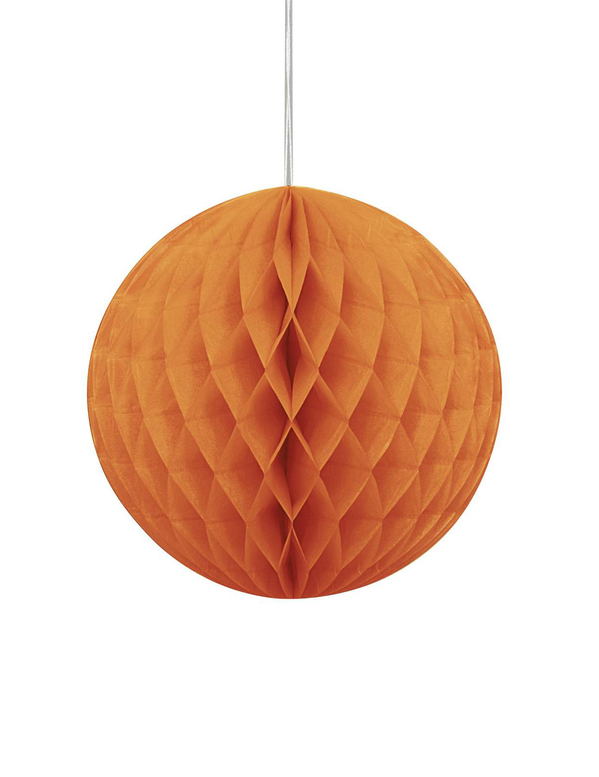 Suspension boule en papier alvéolée orange 20 cm