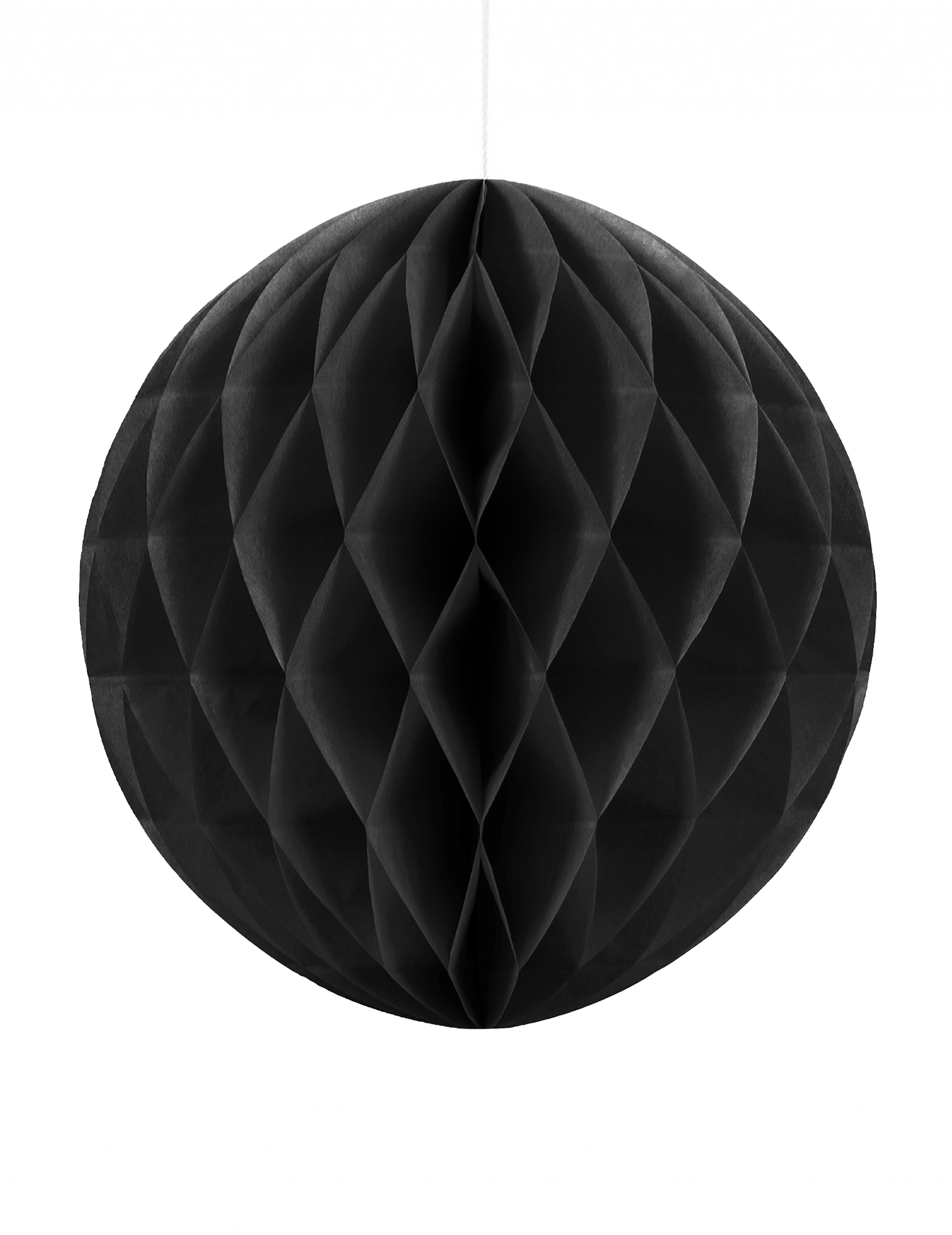 Boule en papier alvéolé noir 20 cm