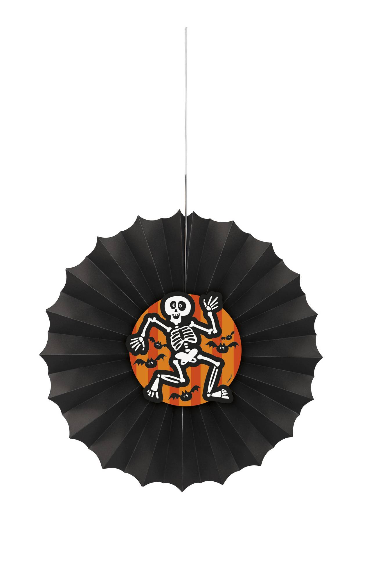 Eventail en papier à suspendre Squelette Halloween