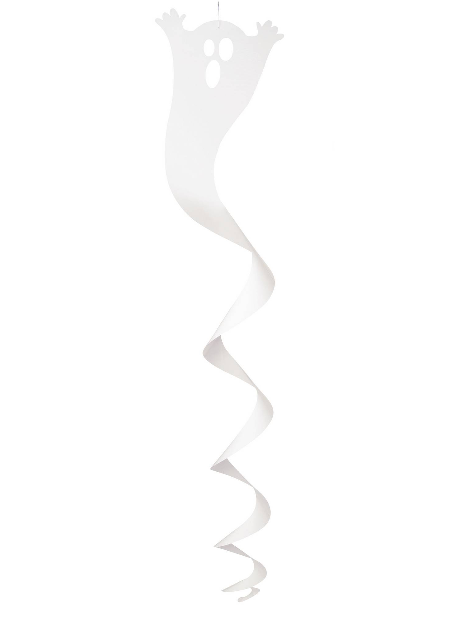 3 Décorations spirales fantômes blancs 90 cm