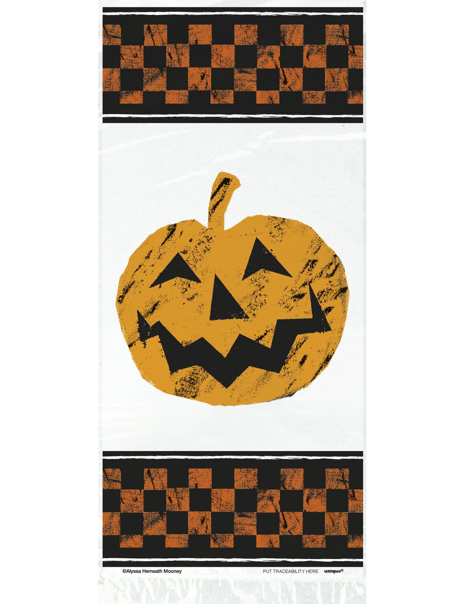20 Sachets cadeaux en plastique à damier Citrouille Halloween