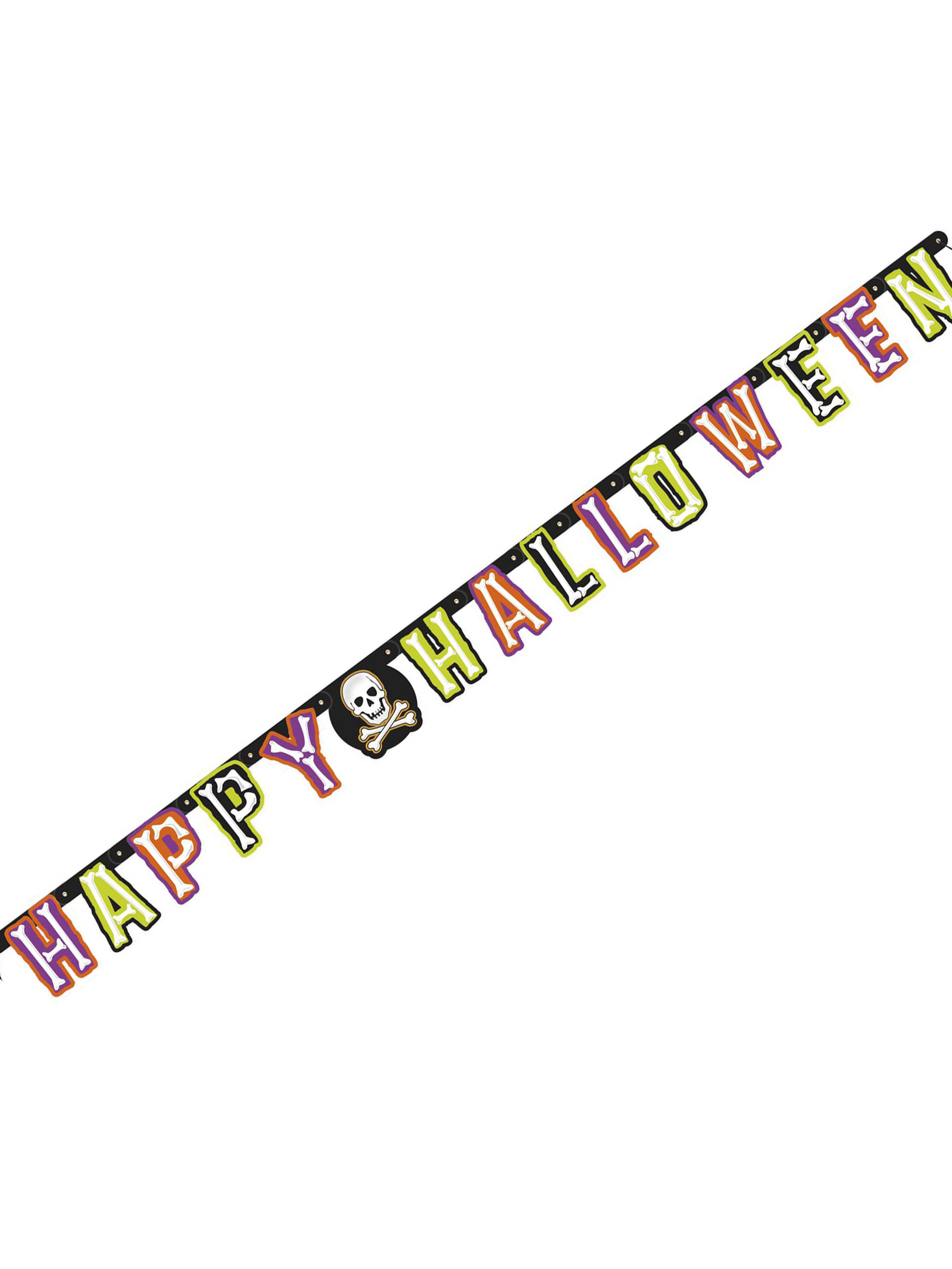 Bannière Happy Halloween Tête de mort