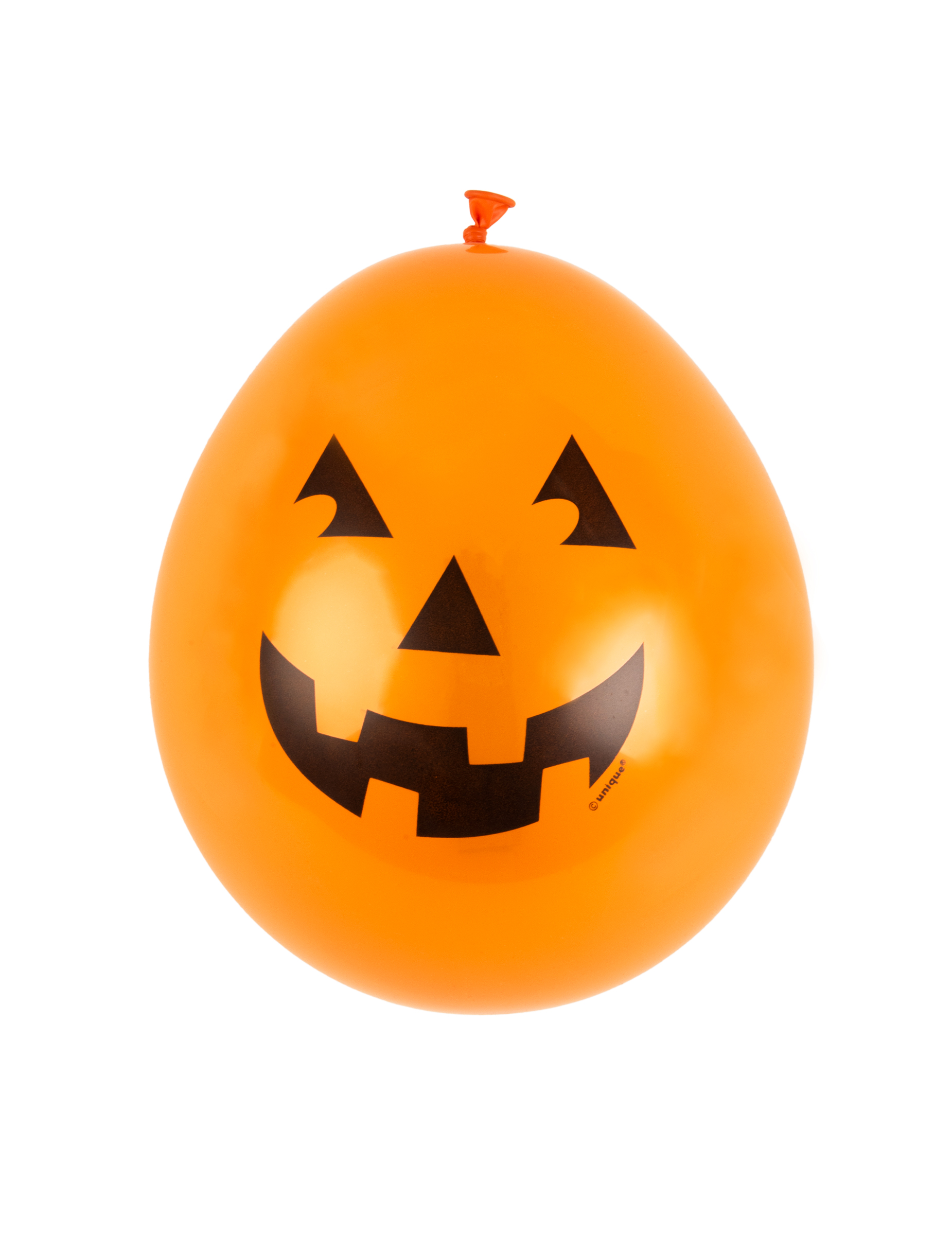 10 Ballons en latex citrouille souriante oranges 23 cm