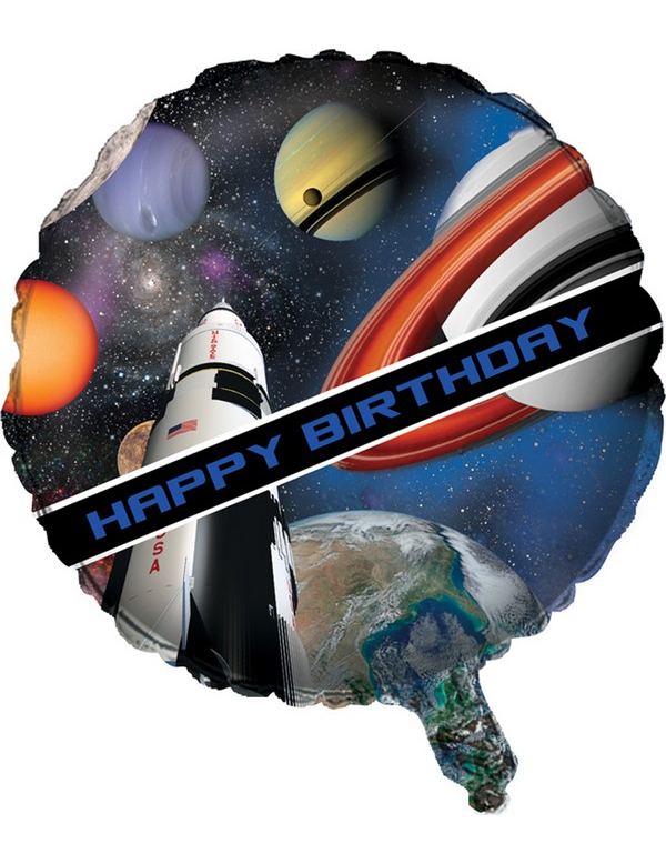 Ballon aluminium anniversaire de l'espace 46 cm