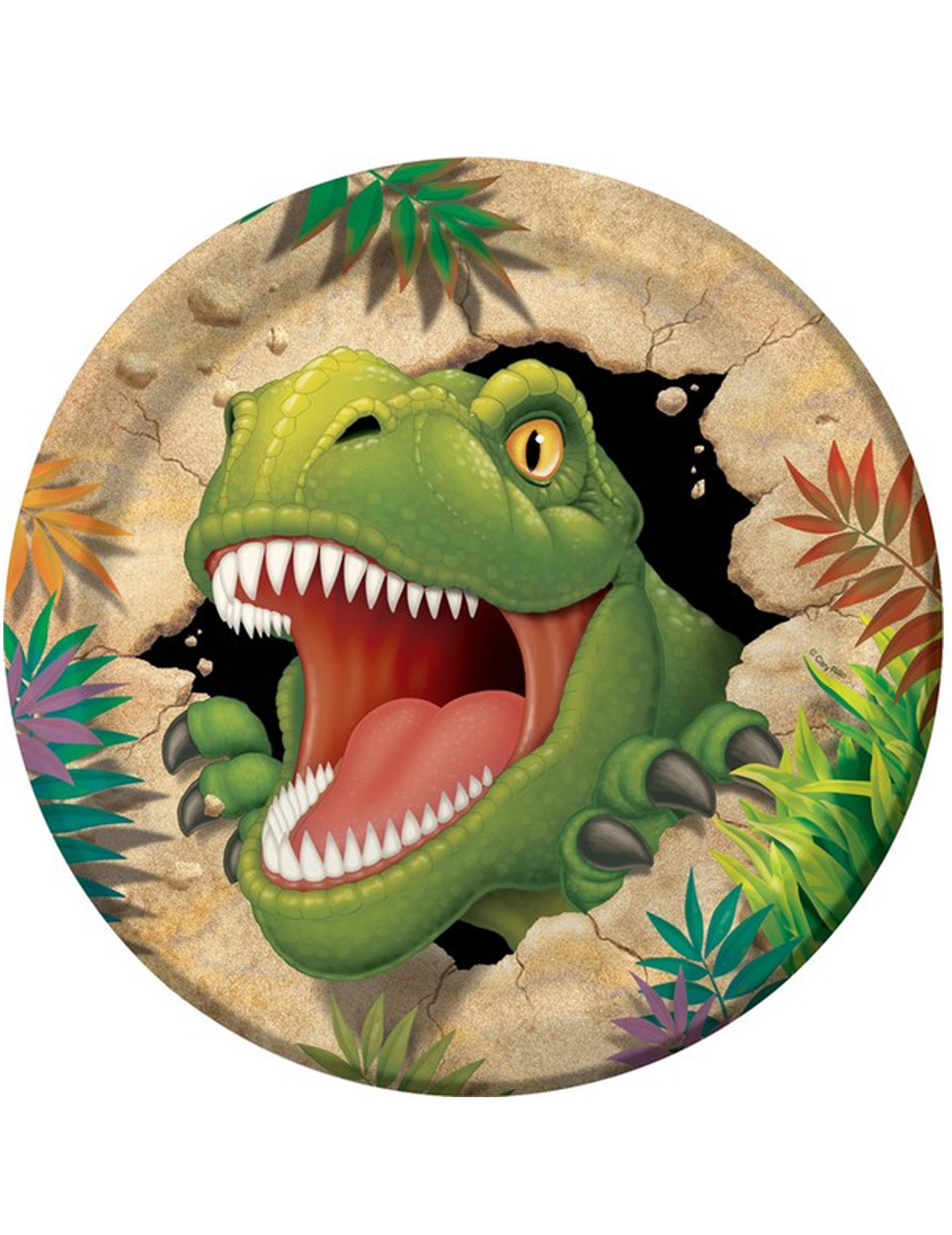 8 Assiettes en carton Anniversaire Dinosaures 23 cm